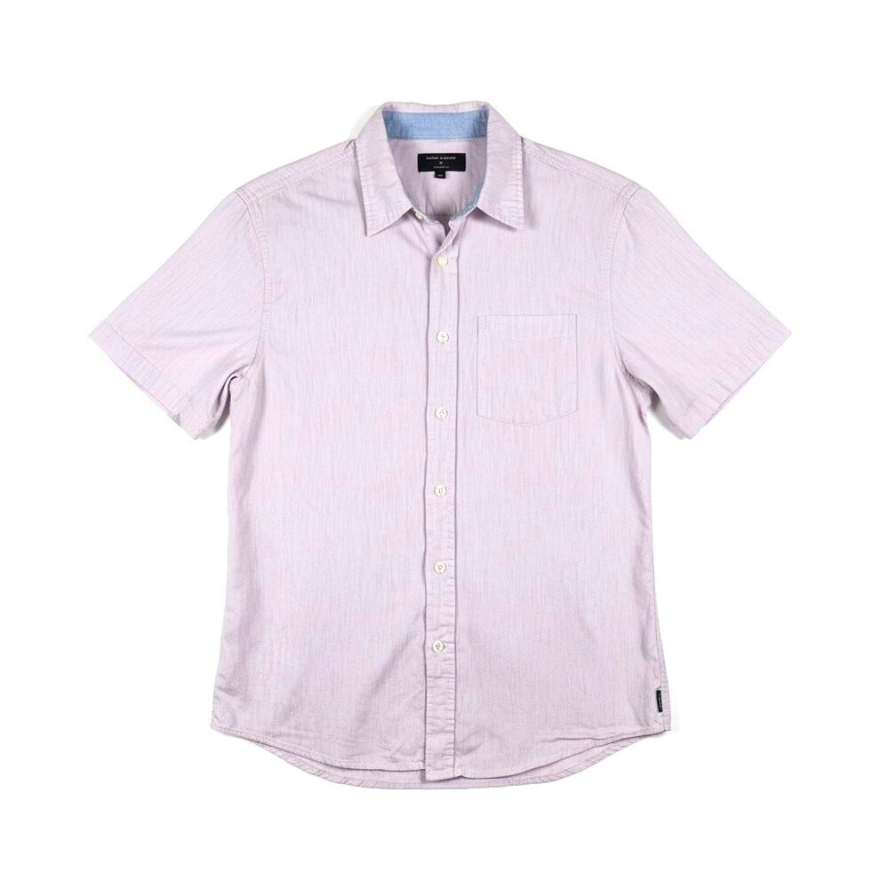 Ocean Current 100% Cotton Short Sleeve Button Down Shirt Lilac M Preppy Coastal